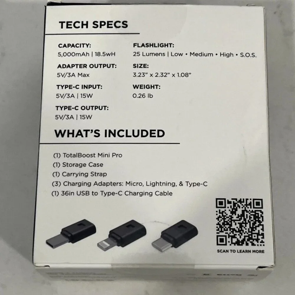 Limitless TotalBoost Mini Pro 5,000mAh Universal Power Bank
